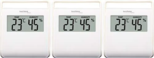 Technoline WS 9440 3er Set Digitales Thermometer Hygrometer Thermo Hygro Indicator 3er Set zum Aufstellen oder zur Positionierung durch Magneten