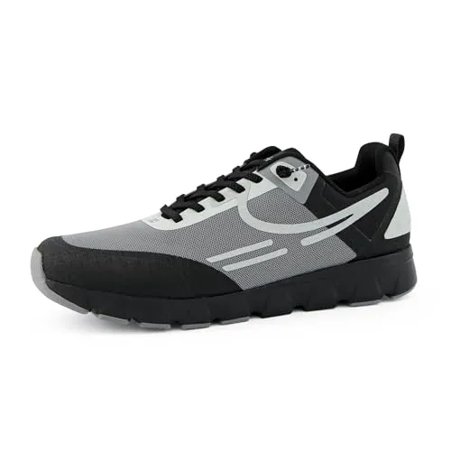 tenhaag Herren, Männer Low-Top Sneaker,schnürschuhe,atmungsaktiv,Halbschuhe,straßenschuhe,Strassenschuhe,Sportschuhe,Black/Grey (Black/Grey),45 EU / 10,5 UK