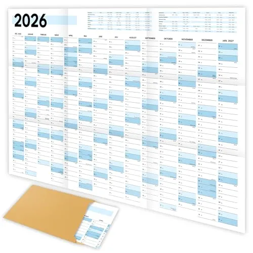 XXL Wandkalender 2026 groß (90x60cm) von MaFab Products