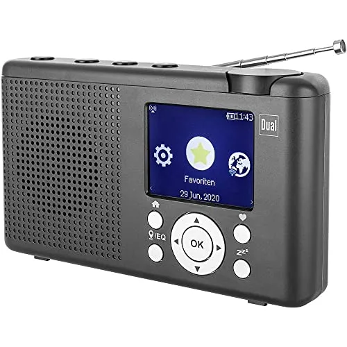Dual 76524 MCR 200 Internet Tischradio - Radios: Flexibles Internetradio mit DAB+, DAB und UKW, Bluetooth für kabelloses Musikstreaming und tragbar dank Akku.
