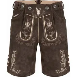 PAULGOS Herren Trachten Lederhose Kurz - Echtes Leder in 3 Farben - Die perfekte Trachtenlederhose für jedes Fest! Hergestellt aus 100% echtem Rindsleder, bietet sie hohen Tragekomfort und eine individuelle Patina. Mit traditioneller Stickerei und in Größen von 44 bis 60 erhältlich – für deinen einzigartigen Look!