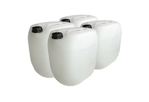 Trevendo Kanister 4 Stück Leerkanister aus HD-PE, DIN 61, natur (30 Liter), lebensmittelecht