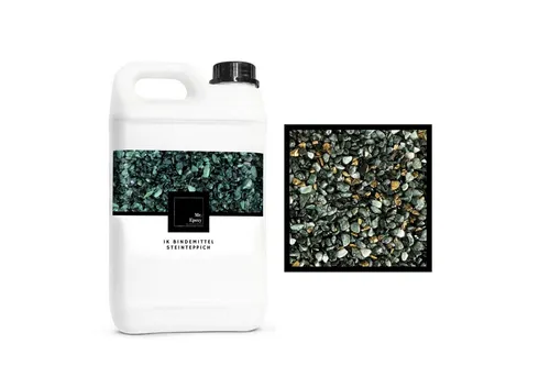 Mr. Epoxy Bodenversiegelung Steinteppich Komplettset, (25 kg Kieselsteine + 1,3 kg Bindemittel) - Buntsteinputz Bodenbelag