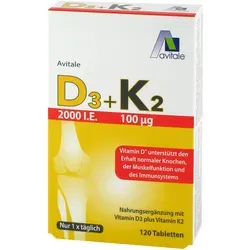 Vitamin D3+K2 2000 I.E. Tabletten 120 St