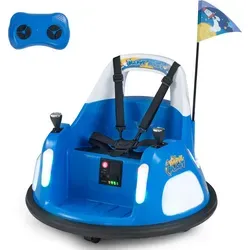 COSTWAY 12V Autoscooter Kinder – 360° drehbar, Elektro Bumper Car mit Musik und Licht