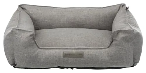 TRIXIE Hundebett Talis grau 60 x 50 cm - Hundebett mit luxuriöser Polyester-Polsterung, rutschfestem Boden und abnehmbarem, waschbarem Bezug für optimale Hygiene und Komfort.