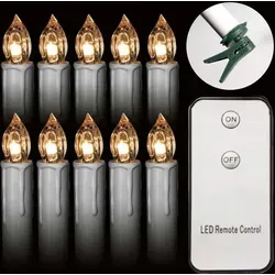 Natsen 10er LED Kerzen Lichterkette - Wasserdichte 10er LED Kerzen mit Fernbedienung für stimmungsvolle Innenraumdekoration. Warmweißes Licht schafft eine romantische Atmosphäre - perfekt für Feste und Feiern.