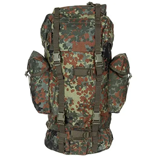 BW KAMPFRUCKSACK - Robuster Rucksack für Outdoor Abenteuer - Rucksäcke mit Aluminiumverstärkung, 2 großen Seitentaschen und einem Fassungsvermögen von ca. 65 Litern - ideal für Trekking und Camping.