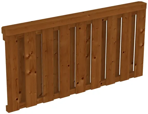 Skanholz Brüstungsgeländer Deckelschalung, 170 cm - Zubehör für Gartenhäuser, aus robustem Massivholz in Nussbaum, ideal für sichere und stilvolle Abgrenzungen im Außenbereich.
