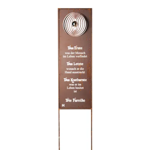 HOME DELUXE Gartenfigur ROST Gartenschild - Figuren – Handgefertigter Gartenstecker aus Edelrost, einzigartiges Design mit familiärer Botschaft, ideal für Garten und Terrasse.
