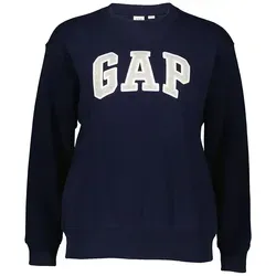 GAP Sweatshirt in Dunkelblau - M - Sweatjacke in Dunkelblau mit Rundhalsausschnitt, lockerem Schnitt und stylischer Label-Stickerei, ideal für lässige Outfits.