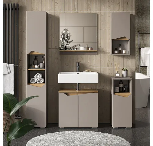 Vicco Badmöbel-Set Marelle Greige Eiche 5 Teile von Vicco