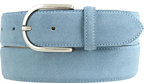 BELTINGER Damen-Gürtel aus Veloursleder 4 cm in silber von BELTINGER