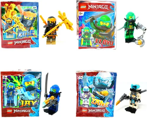 Lego® Ninjago Legacy Minifiguren Set - Cole, Zane, Jay & Lloyd - Sonstige Spielzeugfiguren, inklusive 4 beliebte Charaktere für unendlichen Spielspaß und kreative Abenteuer.