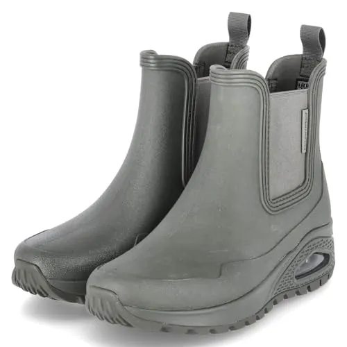 Skechers Uno Rugged-DANCING N THE RAIN 177183/OLV Damen Schlupf-/Reißverschlussstiefelette - Wanderschuhe mit Air-Cooled Memory Foam Innensohle für optimalen Tragekomfort und integrierten Luftpolstern zur Stoßdämpfung, ideal für lange Wanderungen.
