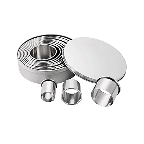 CENPEK 12-teiliges Mini-Ausstechformen-Set aus Edelstahl, rund, für Gebäck, Donut, Fondant, Backen, DIY-Kuchen