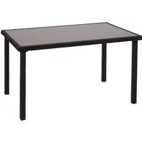 Proregal Gartentisch Schwarz 120x75 cm - Eleganter Gartentisch aus hochwertigem Poly-Rattan mit stabiler Stahlkonstruktion. Ideal für Garten oder Balkon, pflegeleicht und vielseitig kombinierbar. Perfekt für gesellige Abende im Freien!