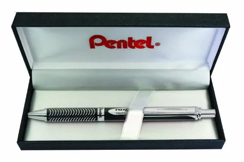 Pentel BL407A-BOX EnerGel Liquid-Gel-Roller Sterling mit matt-schwarzes Gehäuse, Strichstärke 0.35 mm, Kugeldurchmesser 0.7 mm, schwarz, 1 Stück (1er Pack)