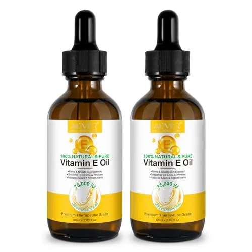 P-Beauty 2x Vitamin E Öl 60ml - Gesichtsöl & Hautöl gegen Narben, Falten & Dehnungsstreifen - natürliches Pflegeöl für trockene Haut, Anti Aging, Hautstraffung - für alle Hauttypen - Damen & Herren