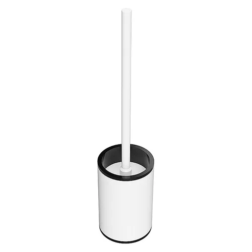 WHITE WC-Bürstengarnitur Messing Weiß - Freistehende WC-Bürstengarnitur aus hochwertigem Edelstahl und Kunststoff, ideal für ein elegantes Bad-Design.