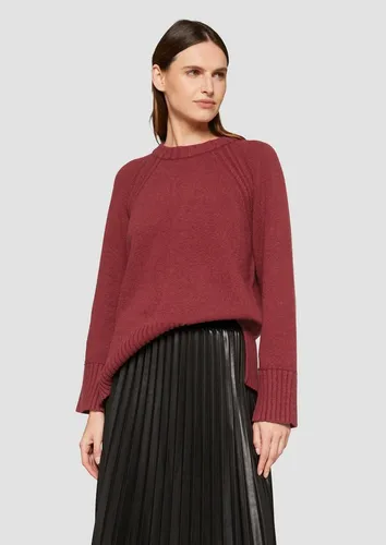 s.Oliver Strickpullover mit Raglanärmeln - Strickpullover für gemütliche Herbsttage, mit Schlitz am Saum für einen lässig-eleganten Look und aus weichem Baumwollmix für hohen Tragekomfort.