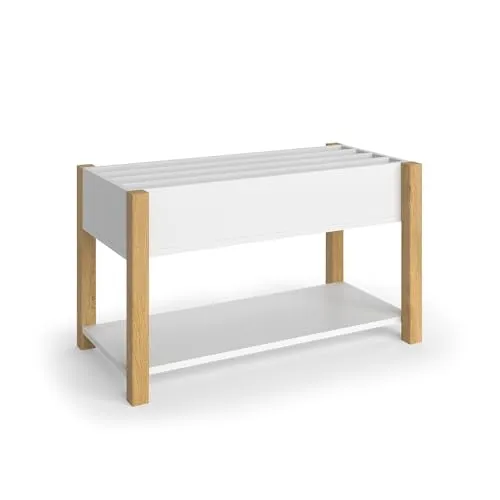 VitaliSpa® Bücherregal Malia, Weiß/Eiche, 80 x 46 cm - Bücherregal für Kinderzimmer, bietet viel Stauraum für Bücher und Spielzeug, langlebig und stabil – ideal für kleine Entdecker!