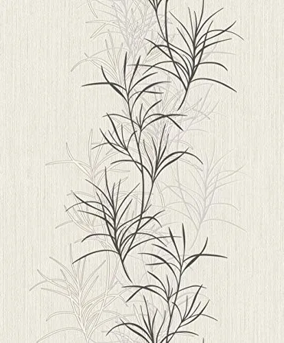 Rasch Tapeten Vliestapete (Botanical) Weiß 10,05 m x 0,53 m #ROCKNROLLE 536027