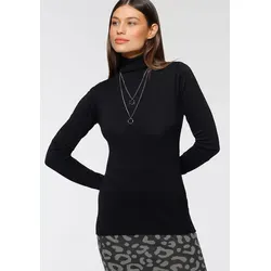 Bruno Banani Rollkragenpullover mit Metalllogo von bruno banani