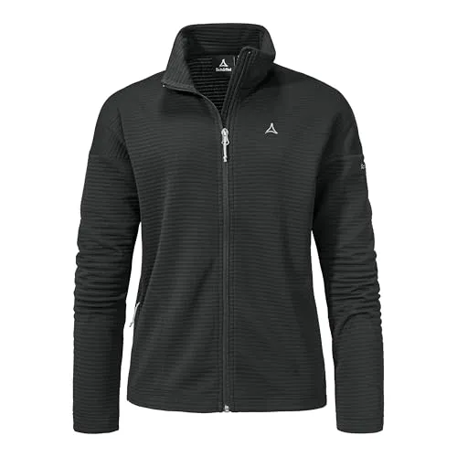 Schöffel Damen CIRC Fleece Jk Style Smue WMS, kreislauffähige Fleecejacke mit 2-Wege-Stretch, wärmende, schnell trocknende Outdoor Jacke mit fast 100% Recyclingfähigkeit, black, 34