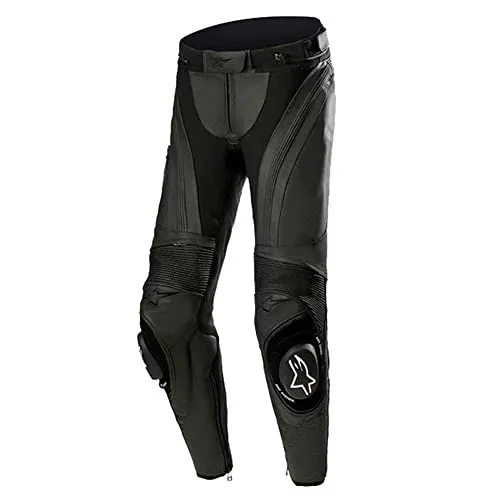 alpinestars Stella Missile V3 Lederkombihose Damen, schwarz, Größe 40 - Motorradhose aus robustem Rindleder mit Air-Vents und vorgekrümmter Passform für optimalen Komfort auf dem Bike. Ausgestattet mit entnehmbaren GP-R Lite Protektoren für maximale Sicherheit.
