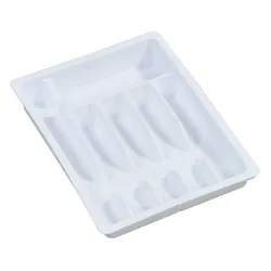 F. Anton Kesper GmbH Kesper Variabler Besteckkasten, aus Kunststoff, Ausziehbarer Sortierkasten für Besteck, Farbe: weiß 30086