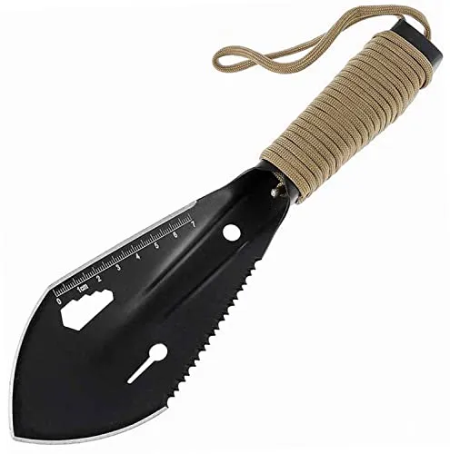 Gartenschaufel, Camping Schaufel, Mini Metall Gartenschaufel, Gartenschaufel Klein, Handschaufel Garten, Mini Schaufel, Tragbare Metall Gartenschaufel, für Gartenbau Camping (Schwarz)