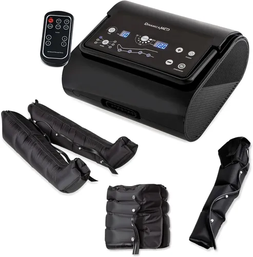 Dinamicamed Premium 4.0 Digital Compact, Pressotherapie Professionelles Lymphdrainage Gerät , 6 Programme mit 2 Beinen, Bauchband und Armband