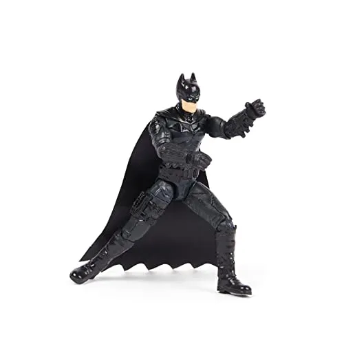 DC Comics, Batman 10 cm Actionfigur mit 3 Zubehörteilen und Mystery-Karte, The Batman Movie Collectible Kids Toys for Boys and Girls Ages 3 and up