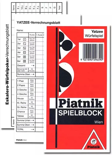 Bloczki do zapisu (do gry w kości) Piatnik 9001890296390 von Piatnik