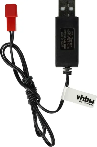 vhbw USB-Ladekabel für RC-Akkus mit JST-Anschluss, RC-Modellbau Akkupacks - 60 cm 7,2 V