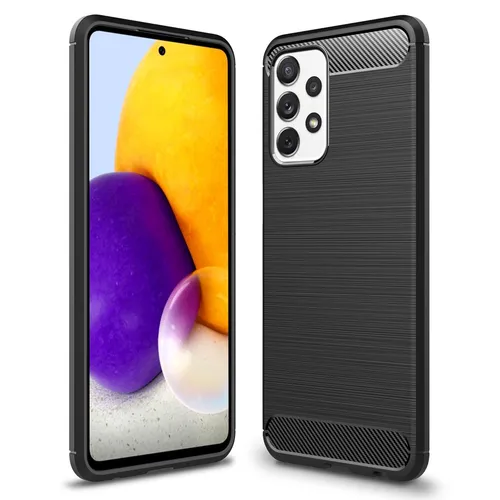 Für Samsung Galaxy A72 - Carbon Look Handy Hülle Schutz Cover Silikon Case Etui