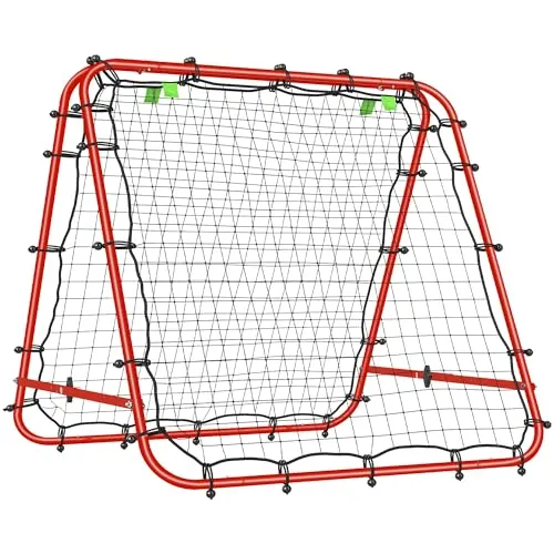 HOMCOM Rebounder für Fußball - Verstellbare Prellwand mit 5 Winkelpositionen, ideal für Fußball- und Handballtraining. Robuste Bauweise und tragbar für vielseitige Übungen zur Verbesserung von Technik und Koordination.