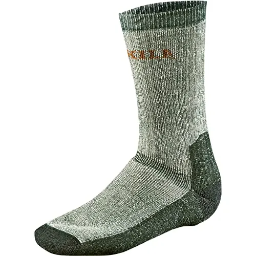 Härkila Socken Socke Expedition grau|grün 2 - Herrensocken aus Wolle-Mischung, ideal für kalte Tage, bieten Wärme und Komfort beim Outdoor-Einsatz.