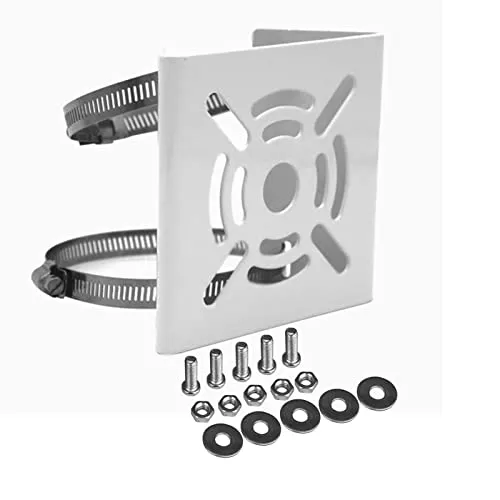 WiTi Universal vertikale Stangenhalterung für Überwachungskamera, solide Metallmontage Eckhalterung mit 2 Schlaufen, geeignet für CCTV Kameras LED Wand/Bühnenleuchten, Sonnenkollektoren (kleine Größe)