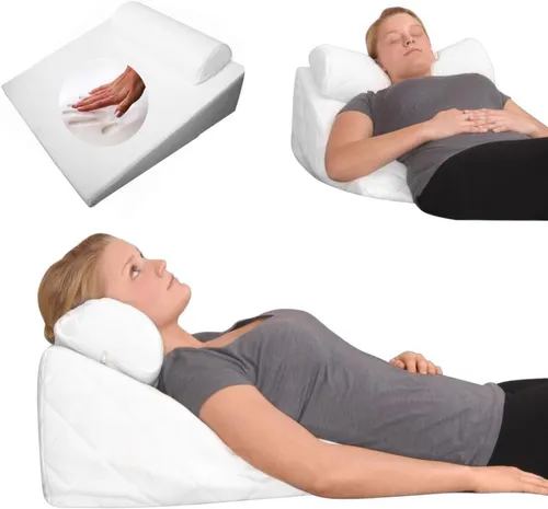 Orthopädisches Reflux Keilkissen aus 100 % Gelschaum - Orthopädisches Kissen mit 25°-Winkel, empfohlen von Physiotherapeuten, lindert Reflux und Schnarchen, bietet ergonomischen Komfort und hat einen waschbaren Bezug für dauerhafte Hygiene.