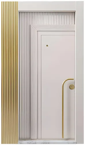 Weiß-Goldene Designer Metalltür für Hotels von EVEREST