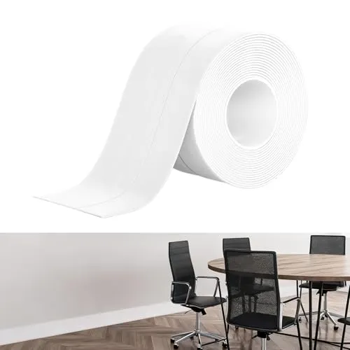 PVC Sockelleisten Zierleisten Selbstklebend 50 x 20 mm Dekorleiste Sockelleiste selbstklebend für Küche Bad Wand Boden (Weiß)