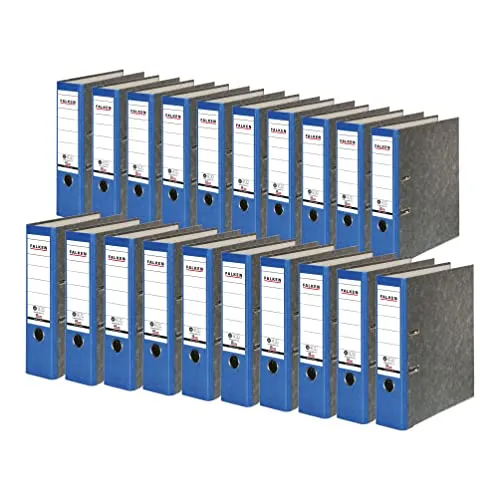 Original Falken 20er Pack Recycling-Ordner Wolkenmarmor - DIN A4, 8 cm breit, griffiger Papierbezug und klimaneutral zertifiziert