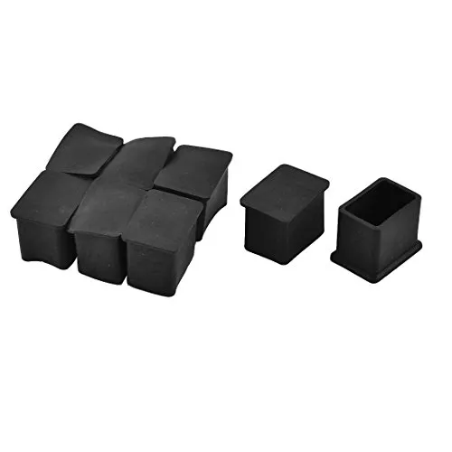 sourcing map 8Stück Stuhlbeinkappen Gummi Viereckig Möbelfüße Fuß Abdeckkappen 30mm x 20mm Schwarz