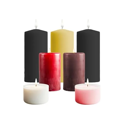 sopomarkt24 Kerzenset Wachskerzen Duftkerzen Stumpenkerzen Teelichter Raumduftset Mixpaket Dekokerzen gemischt in verschiedenen Farben & Größen 3,5 kg für Weihnachten oder als Haushaltskerze