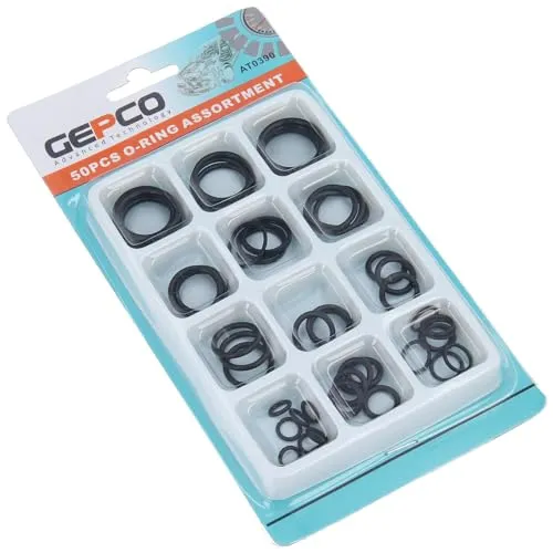 GEPCO O-Ring Sortiment, 50-tlg säure-, benzin-, hitze und ölbeständig Gummiring-Dichtungs-Satz O-Dichtringe Set 50x Gummi-Dichtung