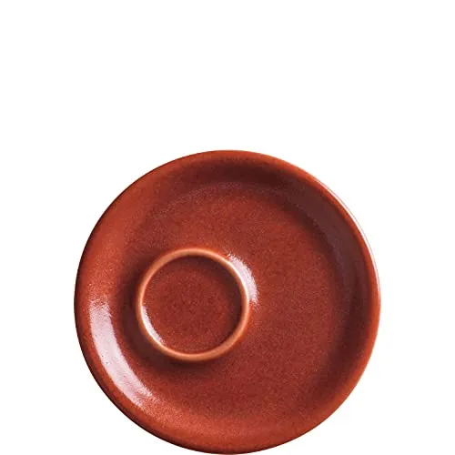KAHLA Homestyle Untertasse 11,7 cm siena red mediterranes Geschirr aus Porzellan mit Steingut- und Keramiklook kleine flache Untertasse für Espresso- und Mokkatasse rund rot