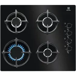 Electrolux KGG6407K, Schwarz, Integriert, 60 cm, Gaskochfeld, Glas, 4 Zone(n) - Schwarz