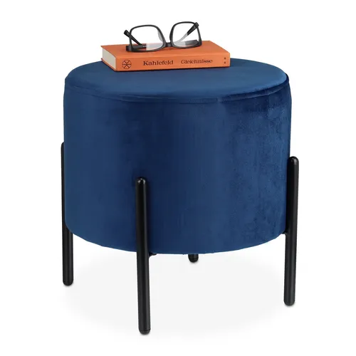 Produktbild Samthocker Rund Blau